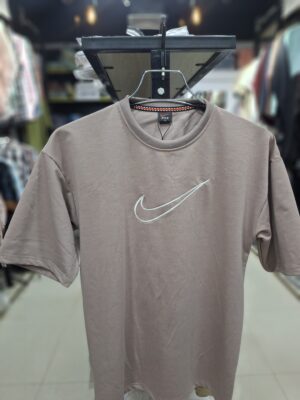 Nike Embroidery  ড্রপ শোল্ডার টি-শার্ট Khaki Color